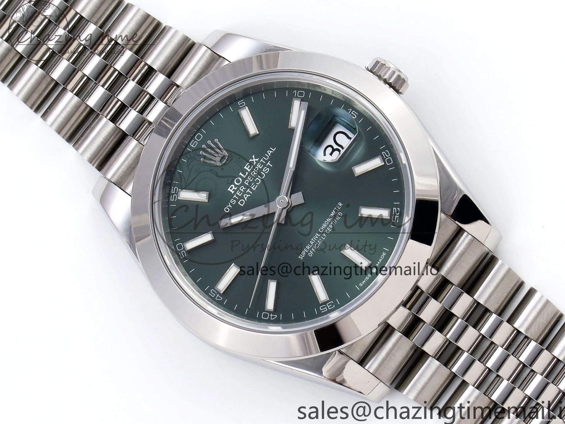 0501 DateJust 41 126330 904L SS VSF 1:1 Best Edition Green Dial on Jubilee Bracelet VS FreshLook 1282